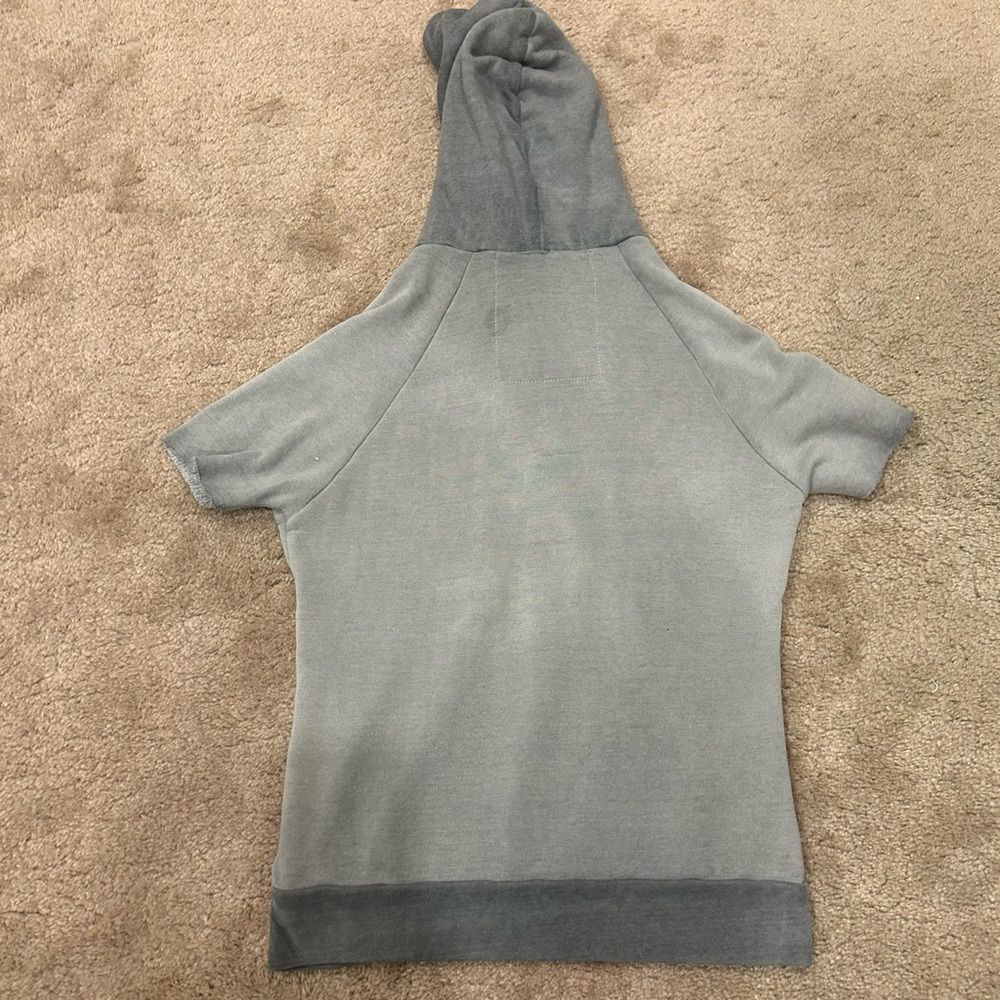 Aviator Nation Gray Hoodie with Green Stripes - Picture 9 of 11